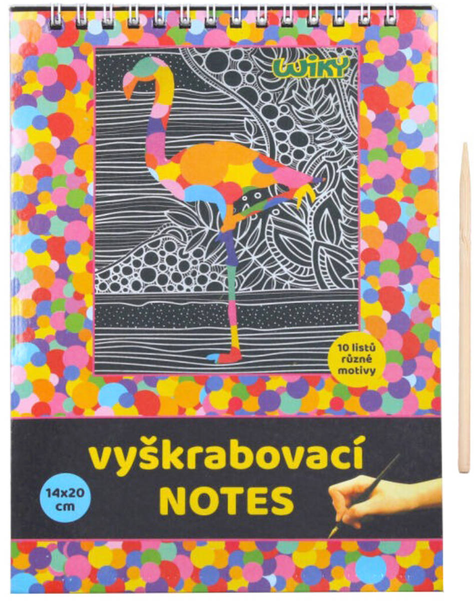 Notes vyškrabovací obrázky 10 listů kreativní set se škrabacím perem