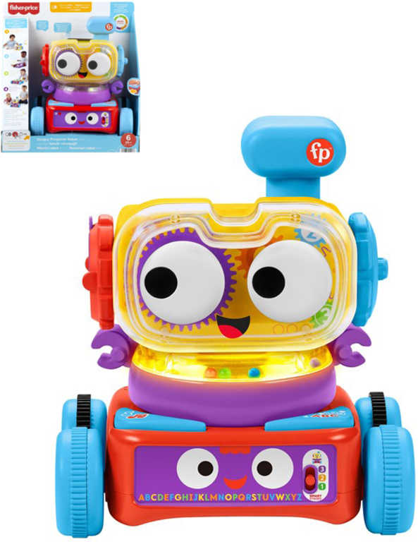 FISHER PRICE Baby Robot mluvící s aktivitami 4v1 na baterie Světlo Zvuk