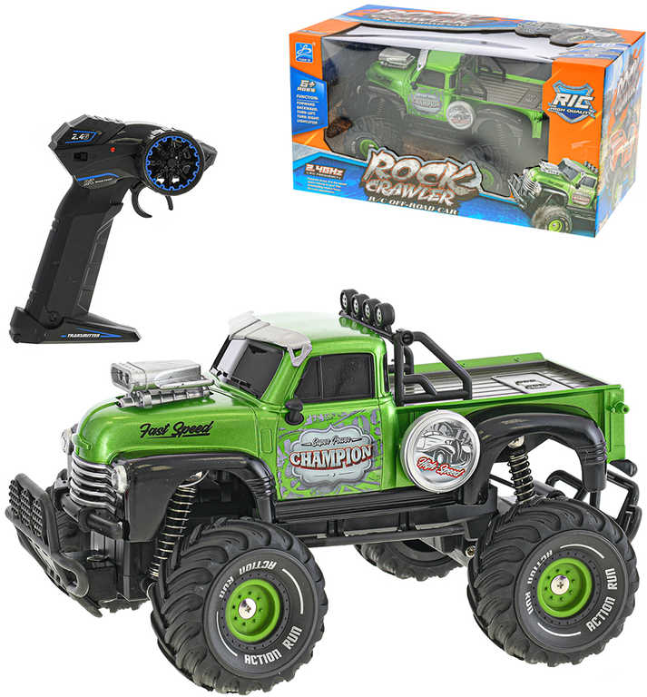 RC Auto terénní velká kola 23cm na vysílačku 2,4Ghz na baterie Světlo