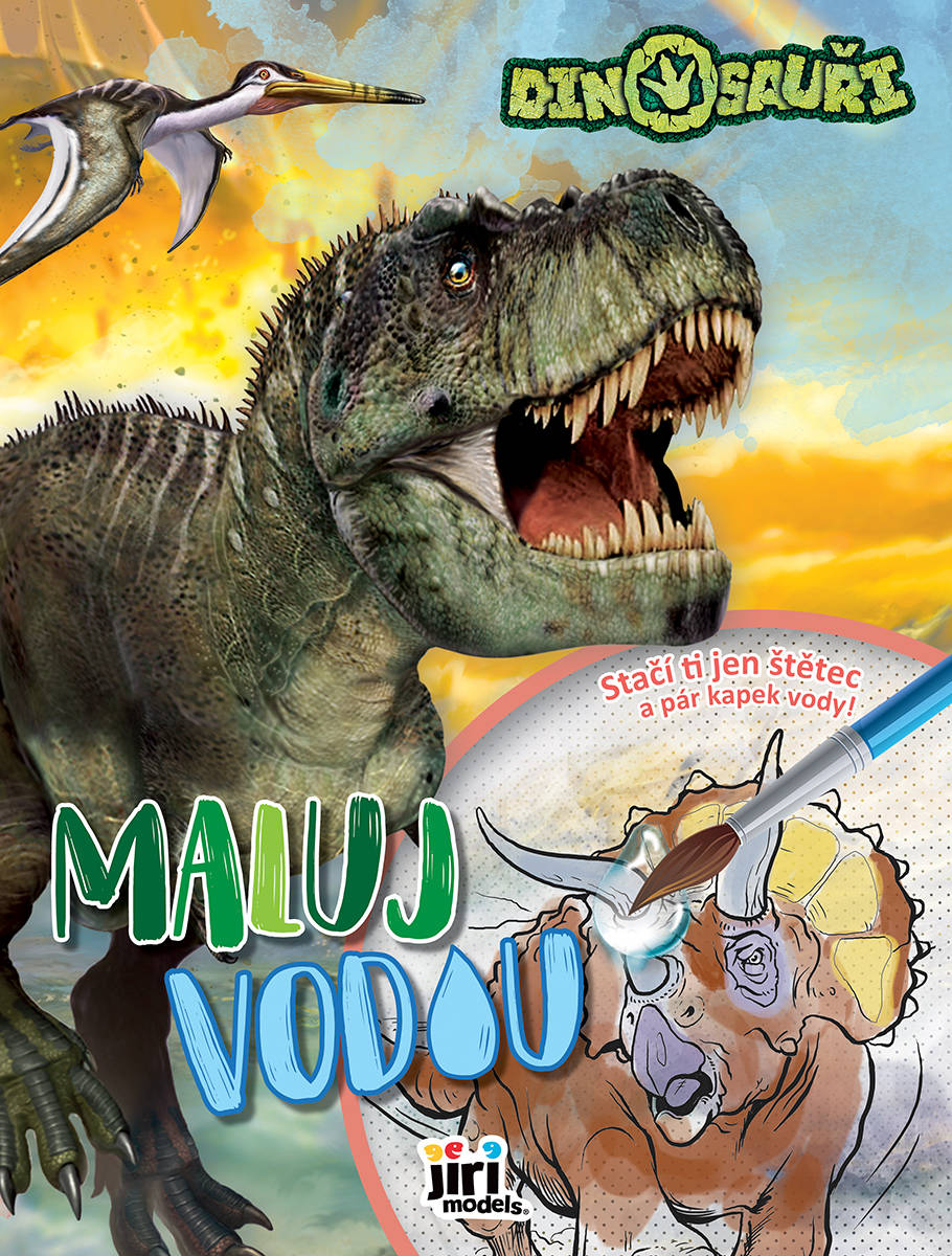 JIRI MODELS Maluj vodou A4 Dinosauři omalovánky