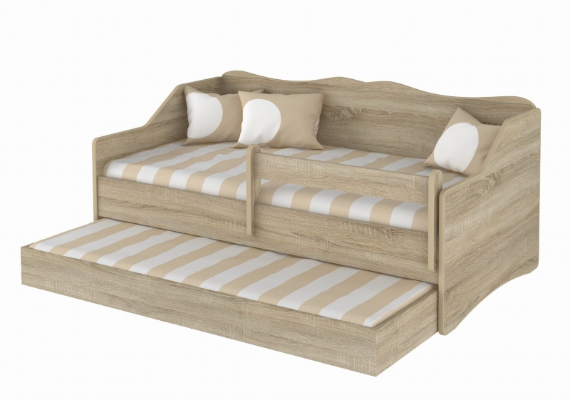 Dětská postel s výsuvnou přistýlkou 160 x 80 cm - Dub Sonoma Rozměry: 160x80
