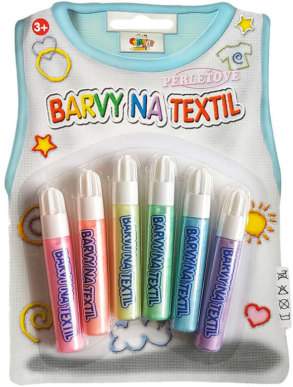 Barvy na textil perleťové konturovací set 6ks 7ml pastelové