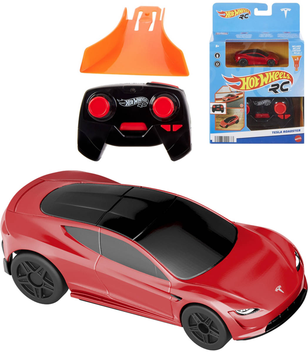 MATTEL HOT WHEELS RC Auto Tesla Roadster na vysílačku 2,4GHz na baterie