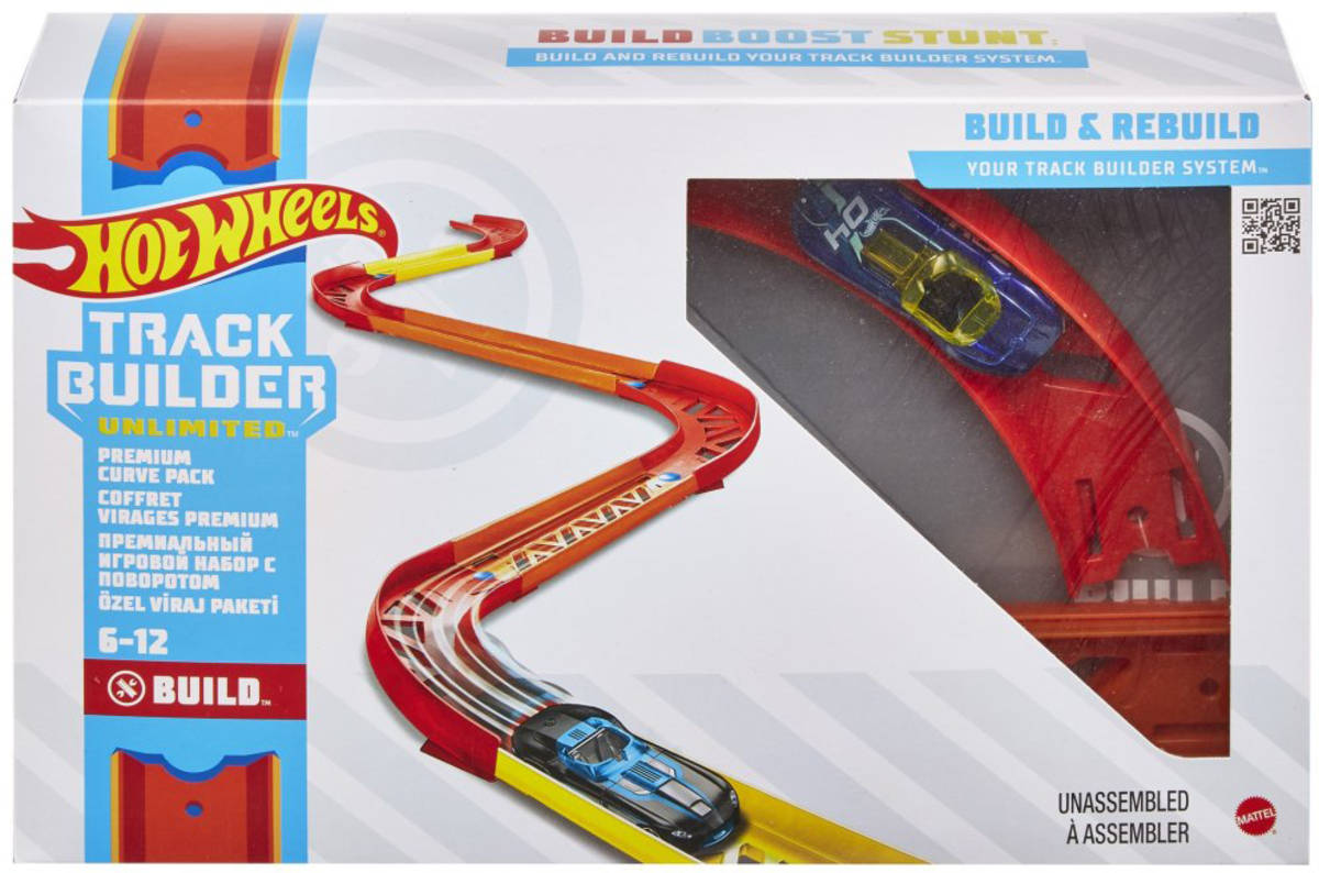 MATTEL HOT WHEELS Track Builder set s autíčkem pro stavitele Zatáčky