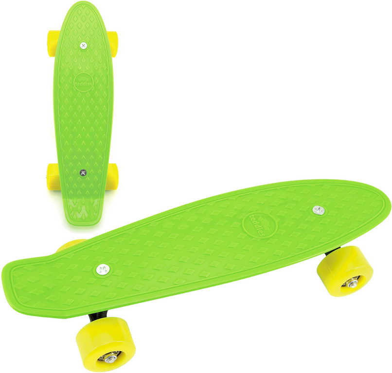 Skateboard dětský pennyboard zelený 43cm plastové osy žlutá kola