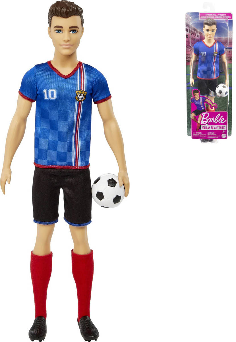 MATTEL BRB Barbie panák Ken fotbalista modrý dres