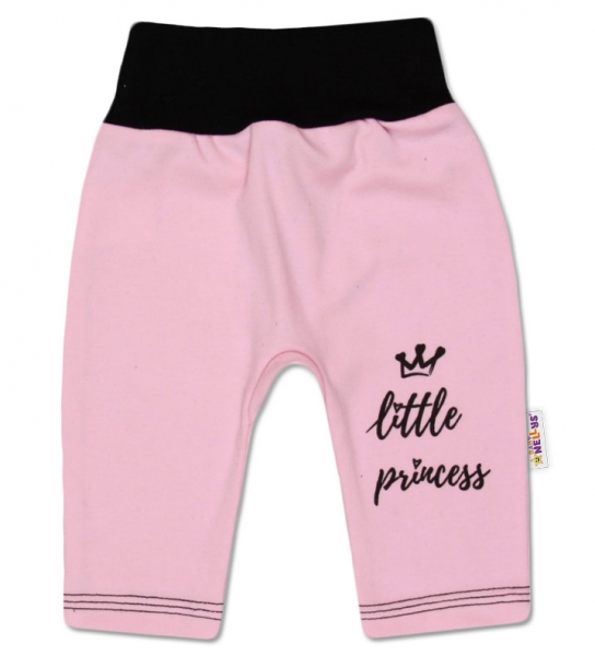 Baby Nellys Bavlněné tepláčky, růžové Little Princess Velikost koj. oblečení: 56 (1-2m)