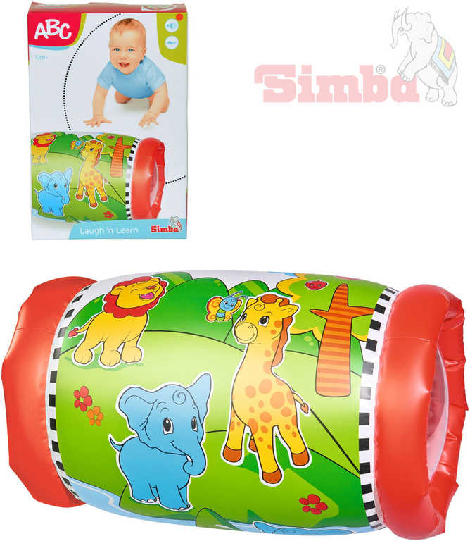 SIMBA Baby válec chrastící 44x25cm se zvířátky na podporu lezení pro miminko