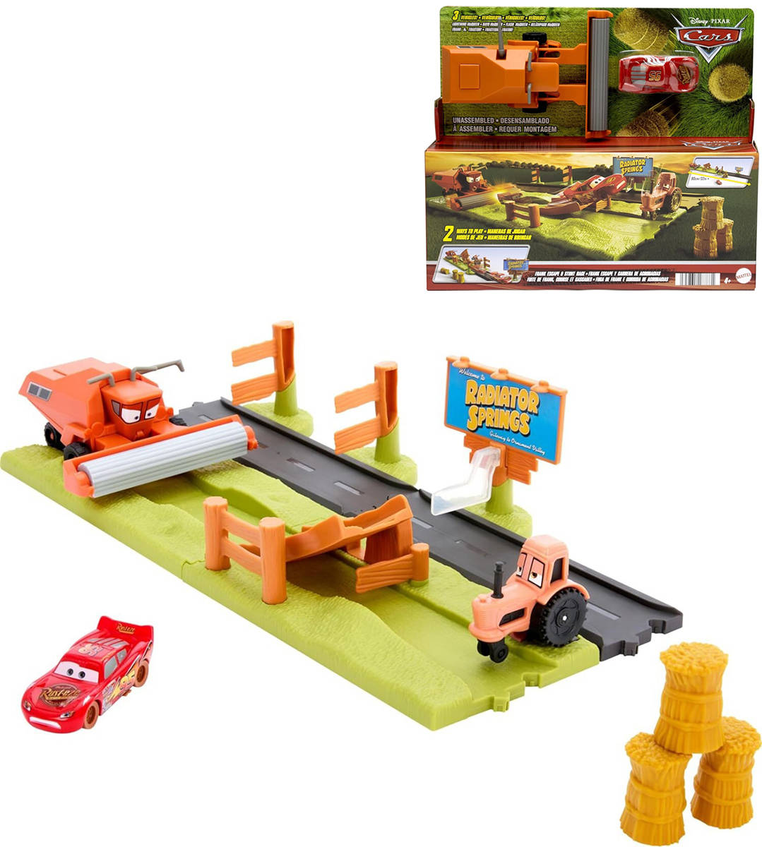 MATTEL Útěk před Frankem Cars (Auta) set akční dráha + 3 auta s doplňky