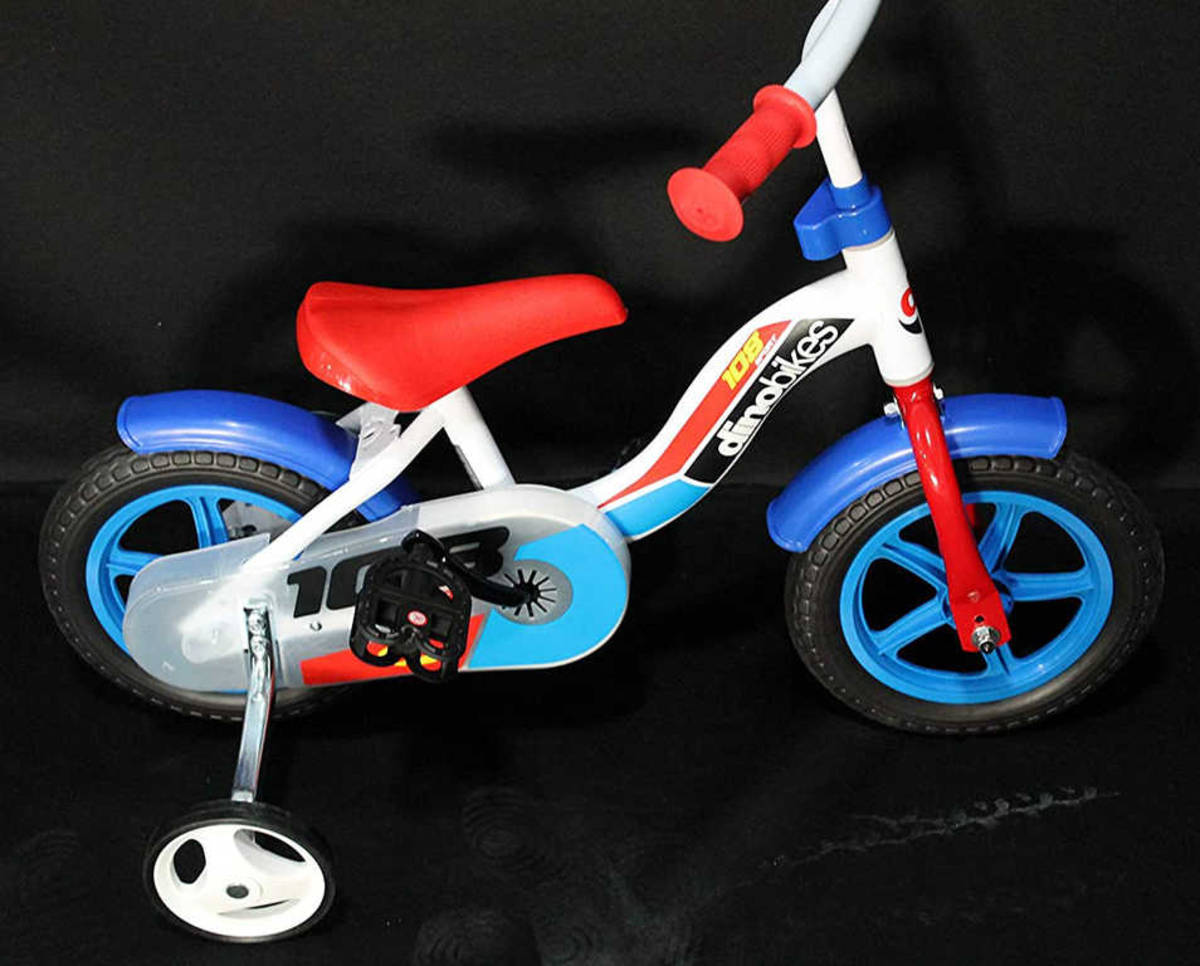 ACRA Dětské kolo Dino Bikes CSK5101 modré chlapecké 10" balanční kolečka