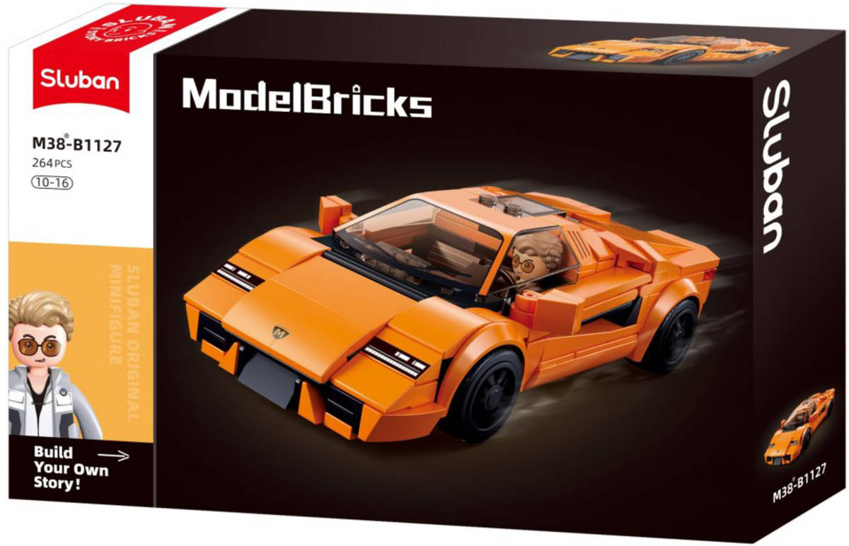 SLUBAN Model Bricks Sportovní vůz 2020 264 dílků + 1 figurka STAVEBNICE