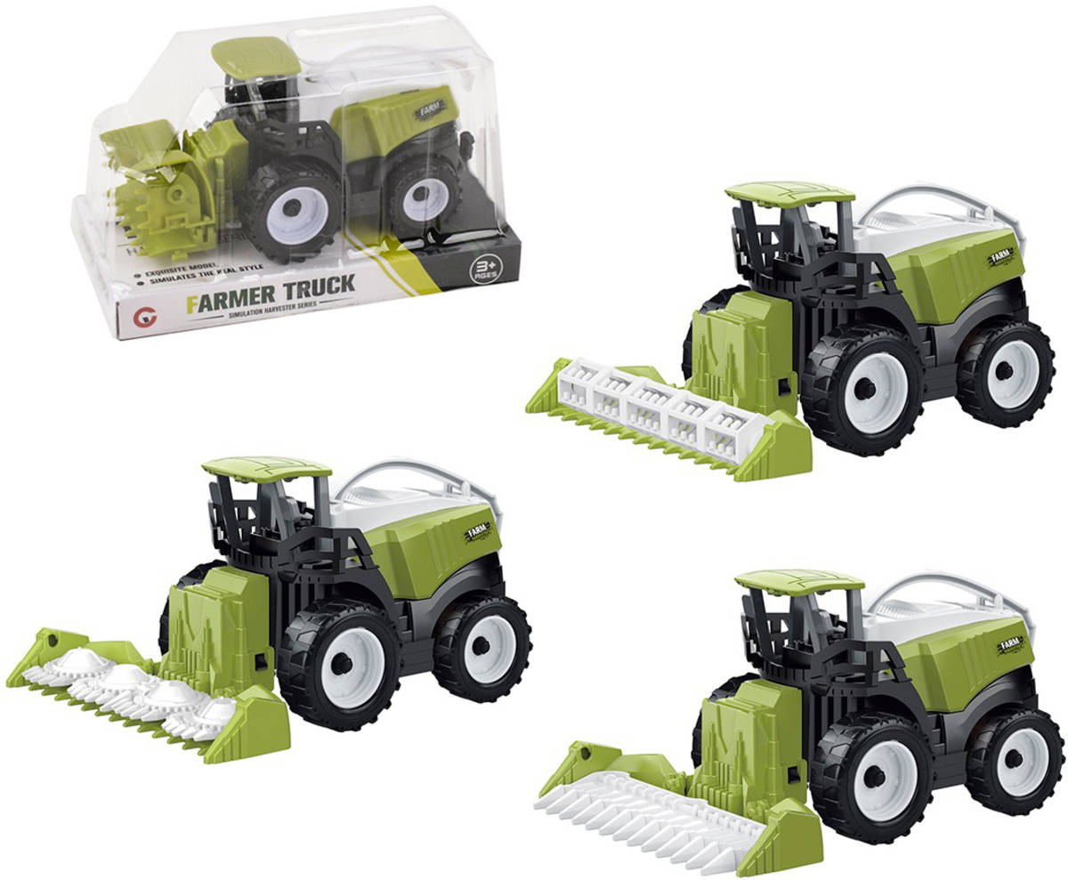 Traktor s žací lištou zelený farmářský kombajn plastový 4 druhy