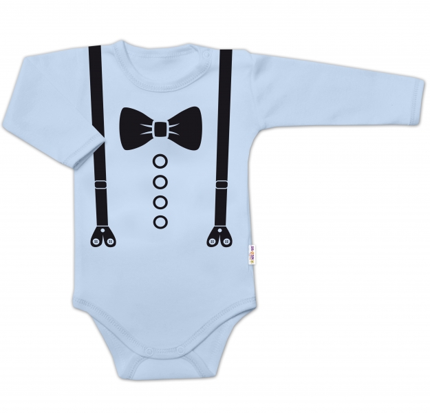 Body dlouhý rukáv, Elegán - sv. modré Velikost koj. oblečení: 56 (1-2m)