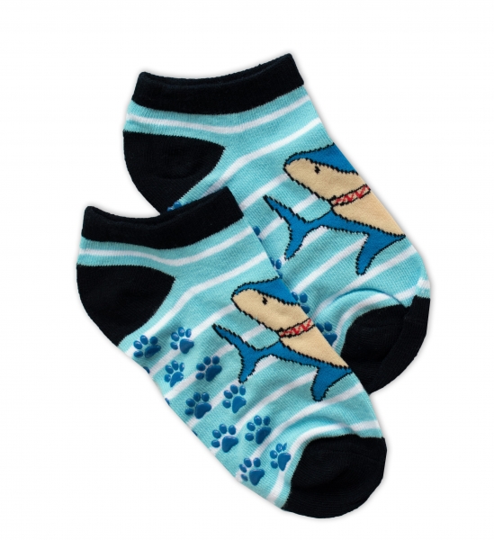 Dětské ponožky s ABS Žralok - modré Velikost koj. oblečení: 27-30