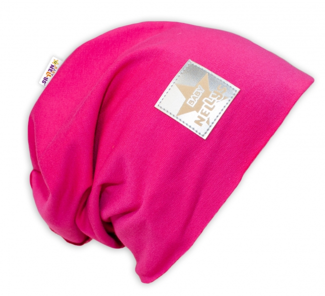 Bavlněná čepička Baby Nellys ® - sytě růžová Velikost koj. oblečení: 104 (3-4r)