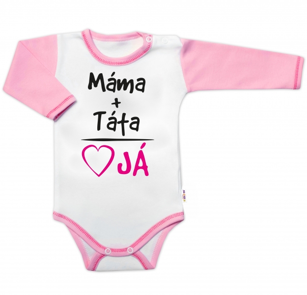 Body dlouhý rukáv s vtipným textem, Máma+Táta, holka Velikost koj. oblečení: 86 (12-18m)