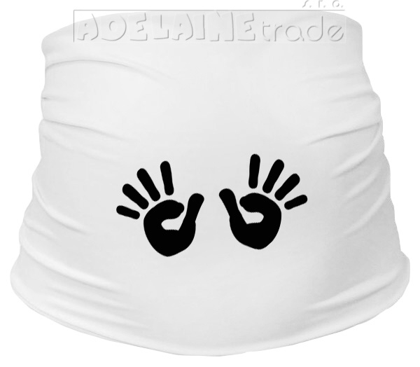 Těhotenský pás s ručičkami, vel. S/M - bílá, Be MaaMaa Velikosti těh. moda: L/XL