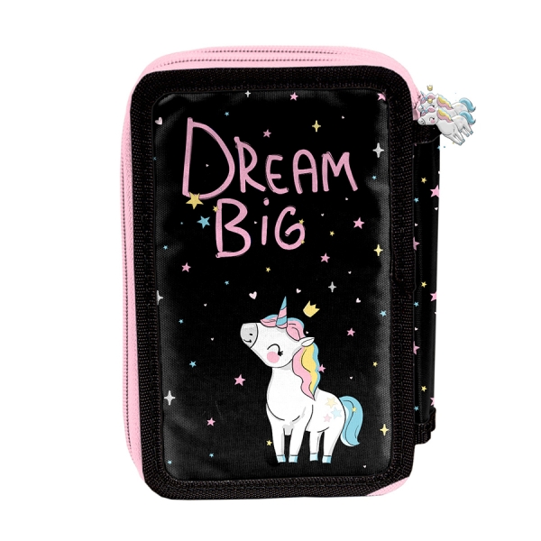 Školní penál třípatrový s náplní Unicorn Dream