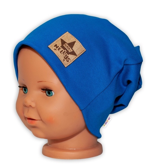 Dětská funkční čepice s dvojitým lemem - tm. modrá Velikost koj. oblečení: 98 (2-3r)