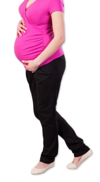 Těhotenské kalhoty/tepláky Gregx, Awan s kapsami - černé, vel. XS Velikosti těh. moda: XS (32-34)