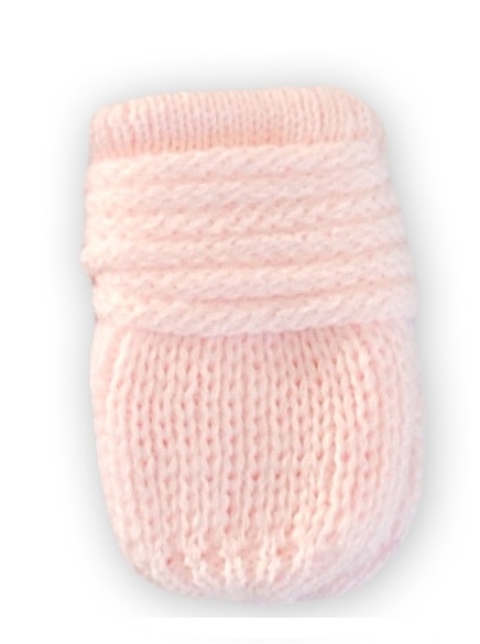 Kojenecké rukavičky pletené, zimní - sv. růžové, Baby Nellys Velikost koj. oblečení: 56-68 (0-6 m)