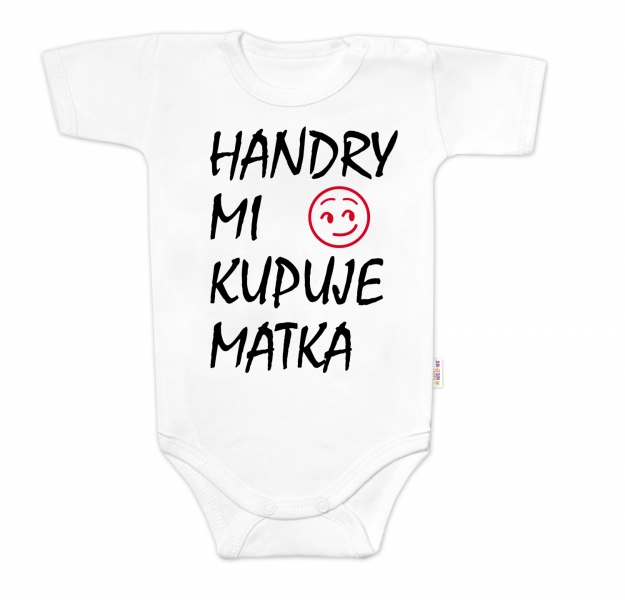 Body krátký rukáv Handry mi kupuje matka, Baby Nellys, bílé Velikost koj. oblečení: 86 (12-18m)