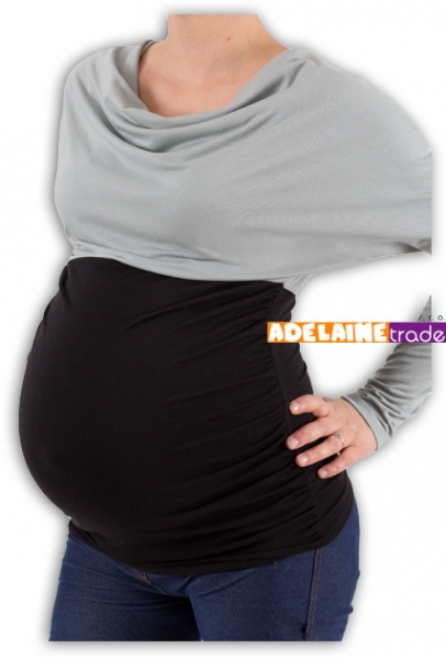 Be MaaMaa Těhotenská tunika VODA DUO - šedo-černý Velikosti těh. moda: L/XL