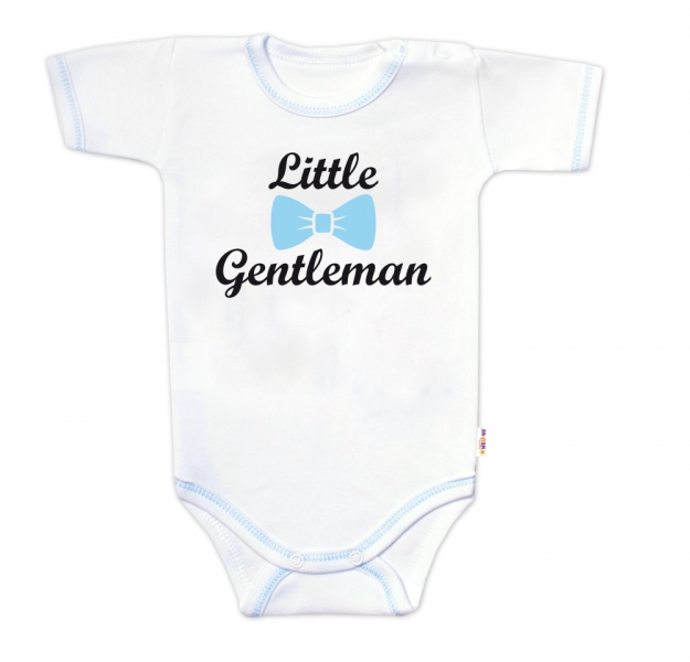 Body krátký rukáv s vtipným textem Baby Nellys, Little Gentleman, kluk Velikost koj. oblečení: 86 (12-18m)