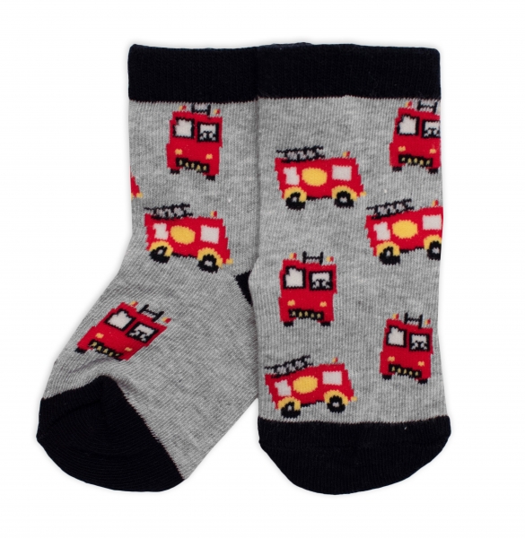 Dětské bavlněné ponožky Hasiči - šedé Velikost koj. oblečení: 23-26