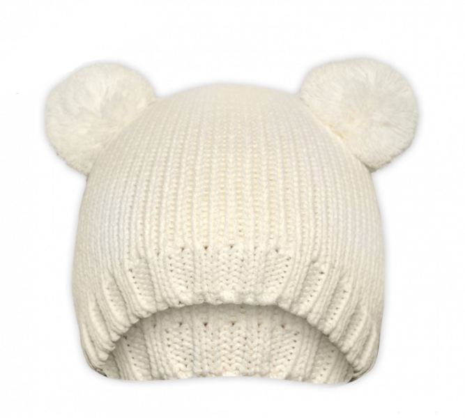 Zimní čepice Baby Nellys ® Medvídek - smetanová Velikost koj. oblečení: 104-116 (4-6r)