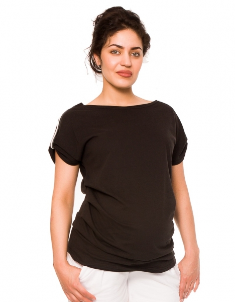 Be MaaMaa Těhotenské triko Lia - černé Velikosti těh. moda: XS (32-34)