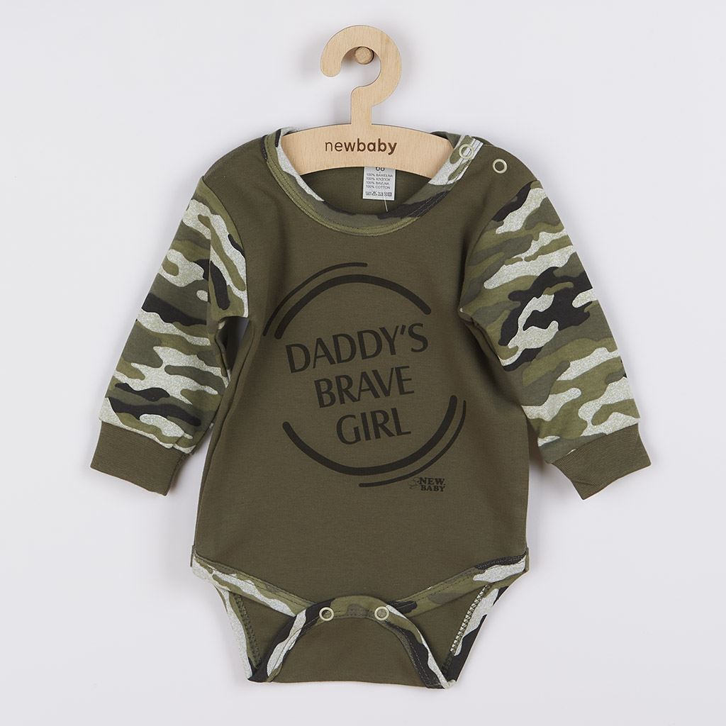 Kojenecké body s dlouhým rukávem New Baby Army girl