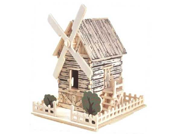 Woodcraft Dřevěné 3D puzzle větrný mlýn