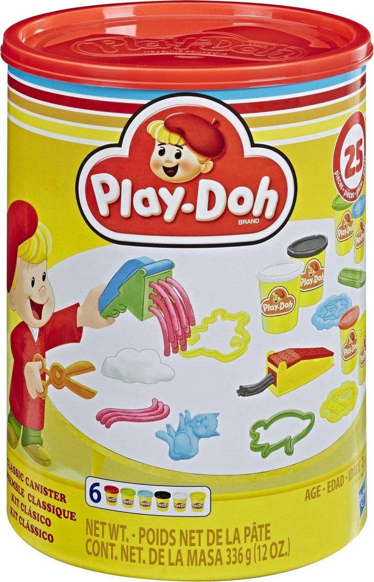 HASBRO PLAY-DOH Kreativní retro set modelína 336g 6 plechovek s nástroji