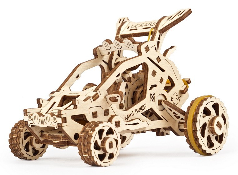 Ugears 3D dřevěné mechanické puzzle Mini bugina