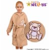 Baby Nellys Dětský župan - Medvídek Teddy Bear - béžový/kávový