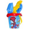 Pískový set Spiderman kyblík transparentní se sítkem a 2 nástroji