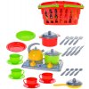 Kuchyňský set dětské nádobí s vařičem v nákupním košíku plast