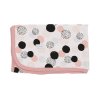 Dětská oboustranná bavlněná deka, Mamatti 80 x 90 cm, Balls, růžová/bílá