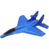 Letadlo soft pěnové stíhačka házecí 42cm polystyrenová modrá