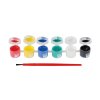 Akrylové barvy 12ks se štětcem i na keramiku,sklo,kameny na kartě 11x26,5cm