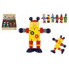 Robot dřevo 12cm 6 druhů 12ks v boxu od 18 měsíců