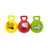 Míč s úchytem Moje první zvířátka chrastítko 10cm guma 3 barvy MPZ 12ks v boxu 0+