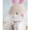 Doudou Hračka zajíček s chrastítkem a úchytem na dudlík 21 cm