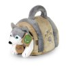 Rappa Plyšový pes Husky  s přepravkou 13 cm ECO-FRIENDLY