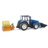 Bruder Traktor New Holland T5.120 s čelním nakladačem, korbou, vidlemi a kulatým balíkem