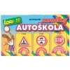 LORI 011 Autoškola set autíčko + dopravní značky 16ks s kužely 2ks 3 druhy 11