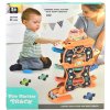 Autodráha sjezdová poschoďová 33x38cm set s 8 autíčky plast