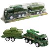 Auto army set s přívěsem a tankem vojenská technika plast blistr