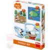 DINO Baby puzzle Kde žijí zvířátka 18x18cm skládačka 3v1 velké dílky